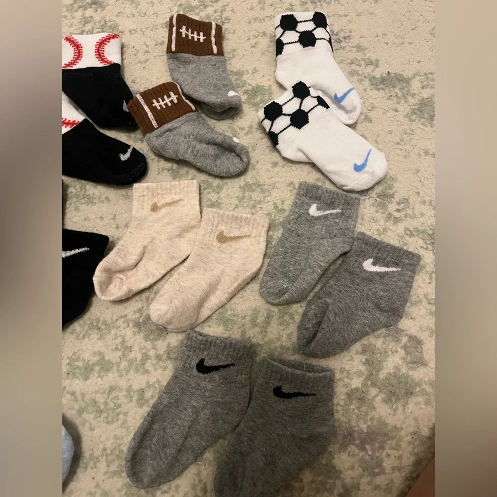 10 Pairs Baby Toddler Nike Swoosh Socks Boy Sports Bulk Lot